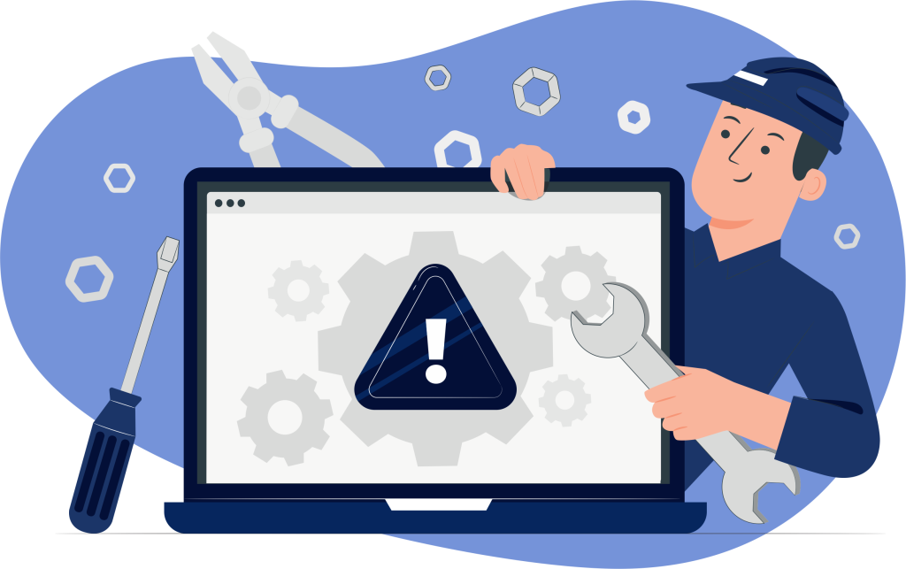 Técnico de T.I. trabalhando em um novo site.